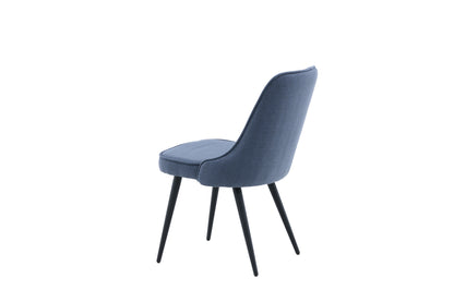 Velvet Deluxe spisebordsstole - sort, blå - 2 stk. - billede 6