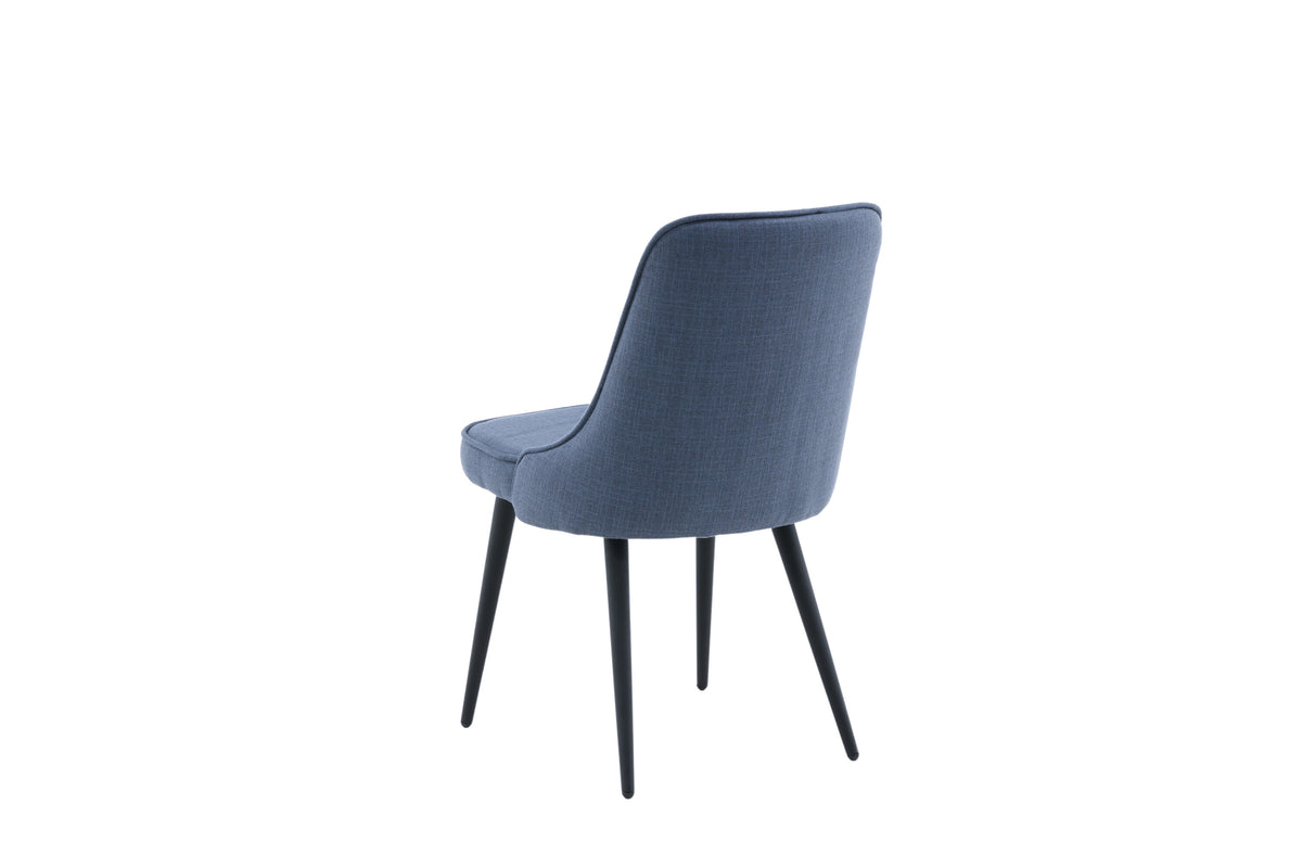 Velvet Deluxe spisebordsstole - sort, blå - 2 stk. - billede 7