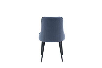 Velvet Deluxe spisebordsstole - sort, blå - 2 stk. - billede 8