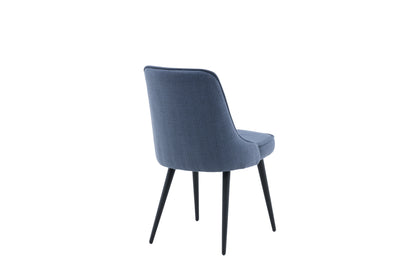 Velvet Deluxe spisebordsstole - sort, blå - 2 stk. - billede 9