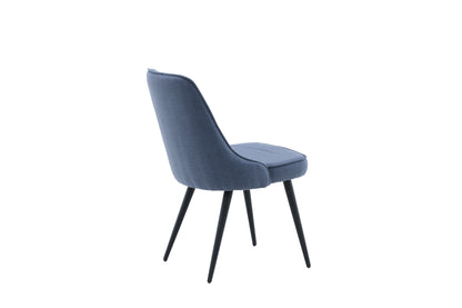 Velvet Deluxe spisebordsstole - sort, blå - 2 stk. - billede 10