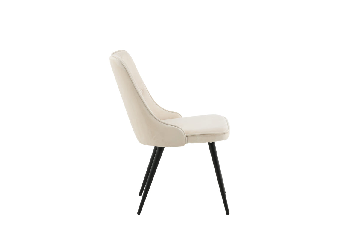 Velvet Deluxe spisebordsstole - beige, sort - 2 stk. - billede 11