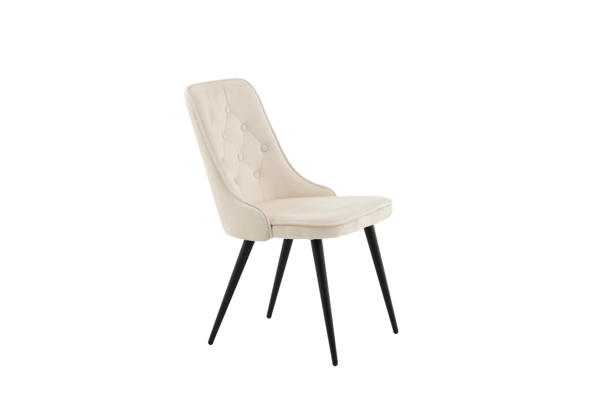 Velvet Deluxe spisebordsstole - beige, sort - 2 stk. - billede 12