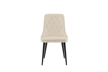 Velvet Deluxe spisebordsstole - beige, sort - 2 stk. - billede 2