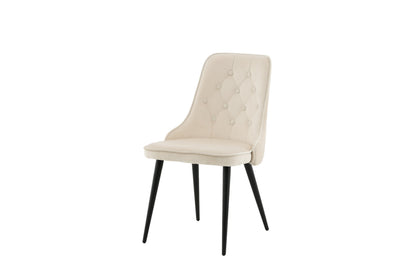 Velvet Deluxe spisebordsstole - beige, sort - 2 stk. - billede 3