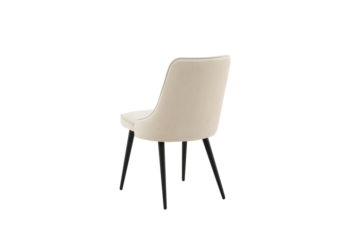 Velvet Deluxe spisebordsstole - beige, sort - 2 stk. - billede 7