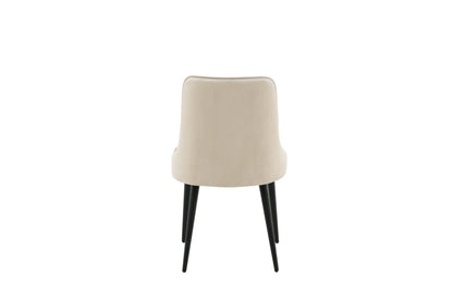 Velvet Deluxe spisebordsstole - beige, sort - 2 stk. - billede 8