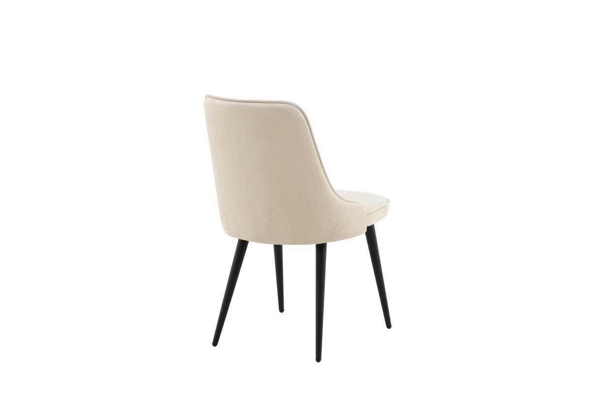 Velvet Deluxe spisebordsstole - beige, sort - 2 stk. - billede 9