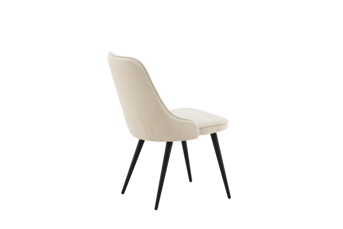Velvet Deluxe spisebordsstole - beige, sort - 2 stk. - billede 10