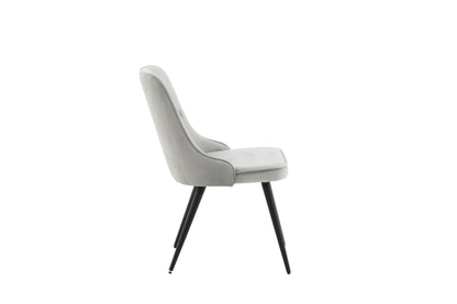 Velvet Deluxe spisebordsstole - sort, lysegrå - 2 stk. - billede 11