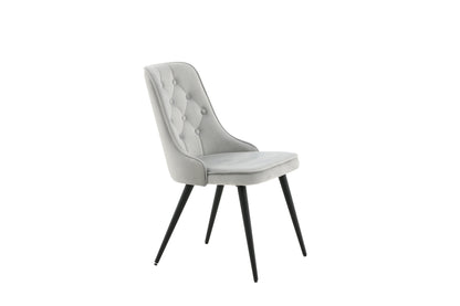 Velvet Deluxe spisebordsstole - sort, lysegrå - 2 stk. - billede 12