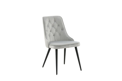 Velvet Deluxe spisebordsstole - sort, lysegrå - 2 stk. - billede 13