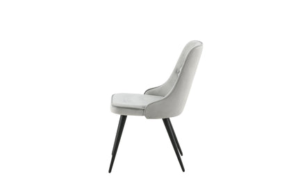 Velvet Deluxe spisebordsstole - sort, lysegrå - 2 stk. - billede 5