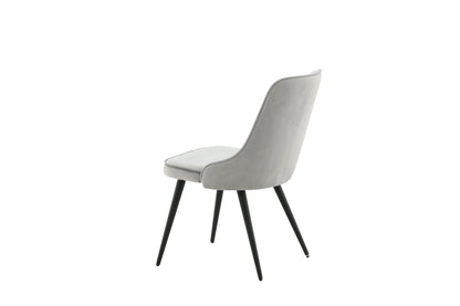Velvet Deluxe spisebordsstole - sort, lysegrå - 2 stk. - billede 6