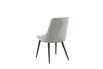 Velvet Deluxe spisebordsstole - sort, lysegrå - 2 stk. - billede 7