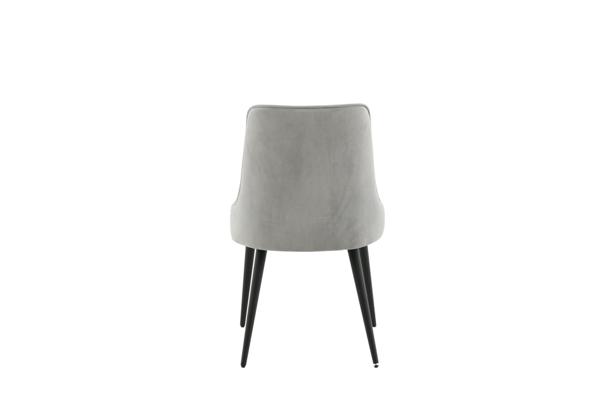 Velvet Deluxe spisebordsstole - sort, lysegrå - 2 stk. - billede 8