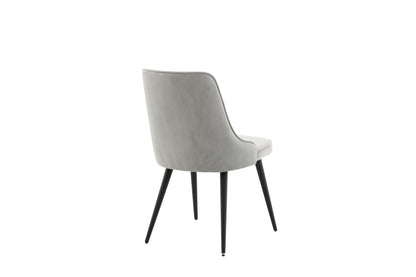 Velvet Deluxe spisebordsstole - sort, lysegrå - 2 stk. - billede 9