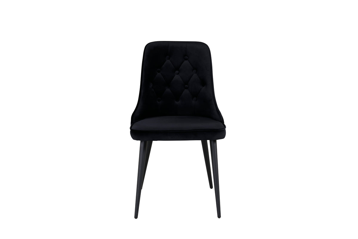 Velvet Deluxe spisebordsstole - sort - 2 stk. - billede 2