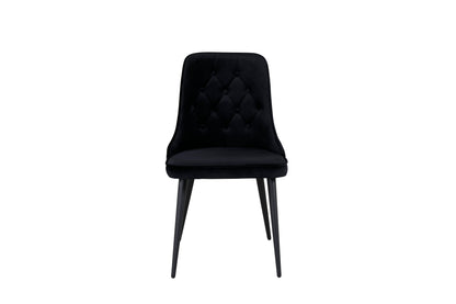 Velvet Deluxe spisebordsstole - sort - 2 stk. - billede 2