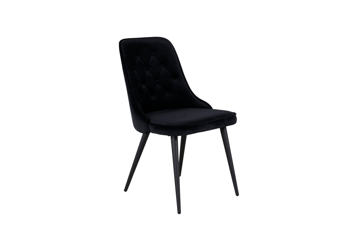 Velvet Deluxe spisebordsstole - sort - 2 stk. - billede 3