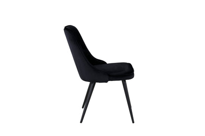 Velvet Deluxe spisebordsstole - sort - 2 stk. - billede 4