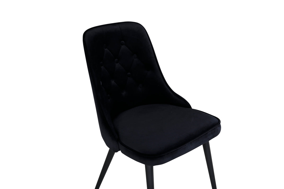Velvet Deluxe spisebordsstole - sort - 2 stk. - billede 7