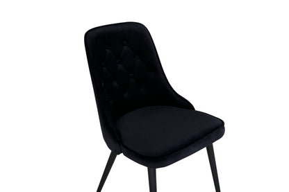 Velvet Deluxe spisebordsstole - sort - 2 stk. - billede 7