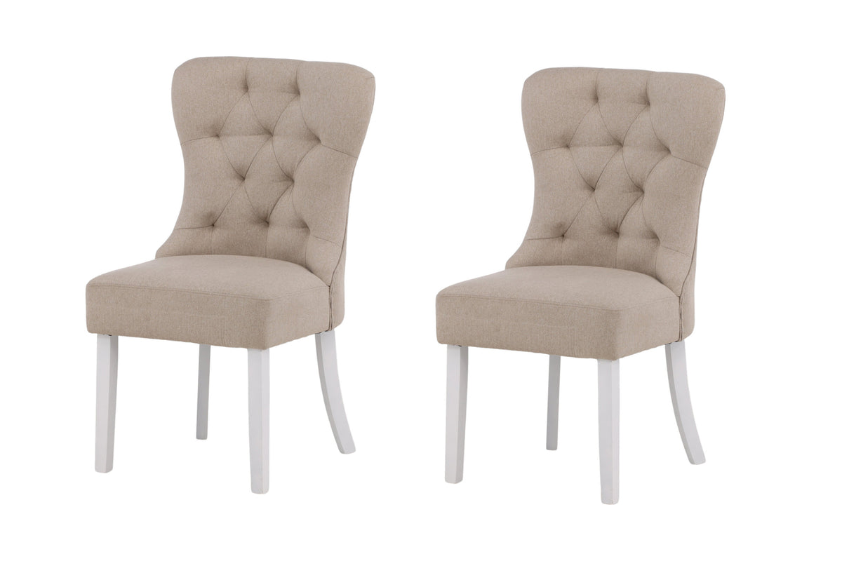 Vista spisebordsstole - beige, hvid - 2 stk. - billede 1