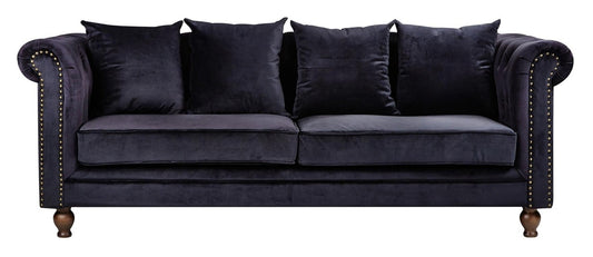 Velvet 3-Pers Sofa Sort