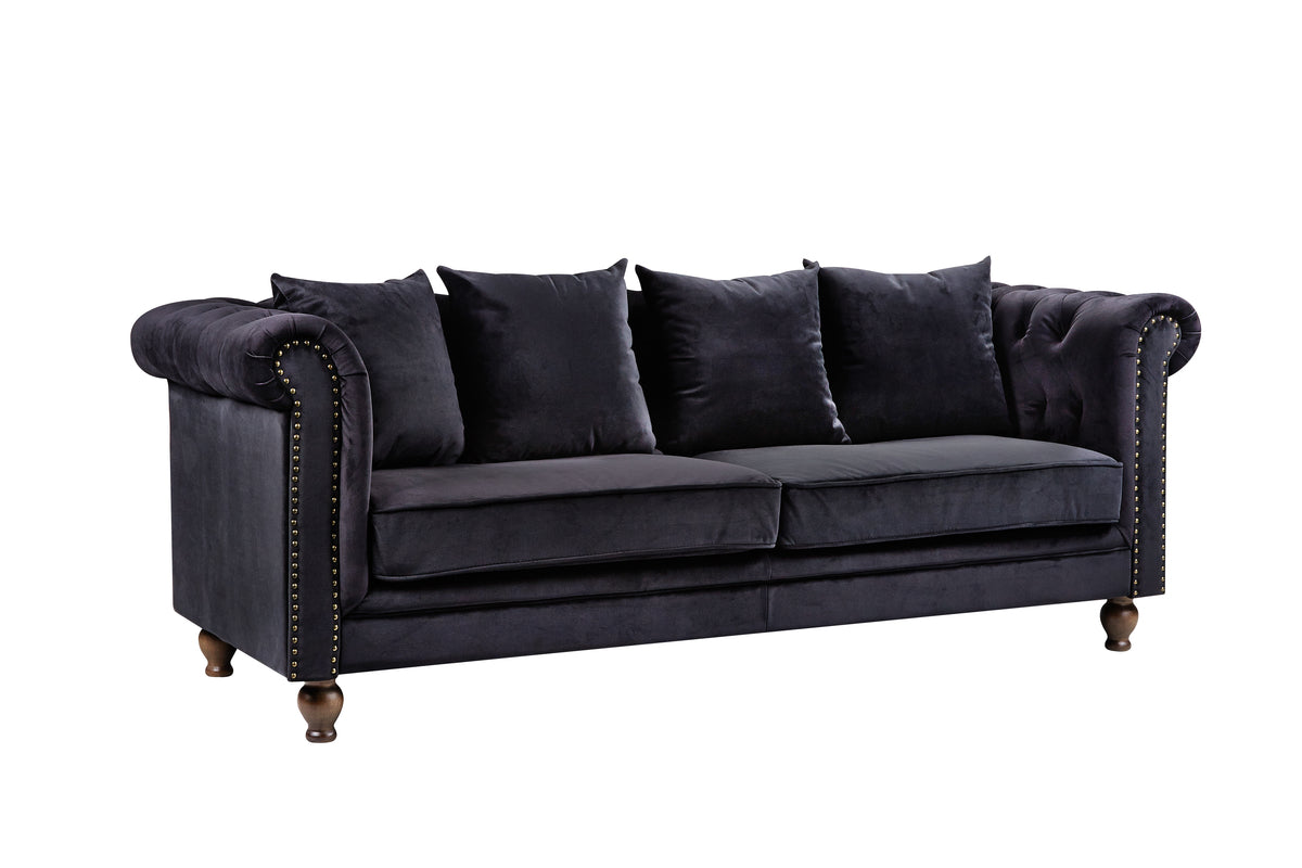 Velvet 3-Pers Sofa Sort
