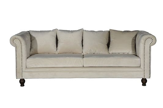 Velvet 3-Pers Sofa Beige