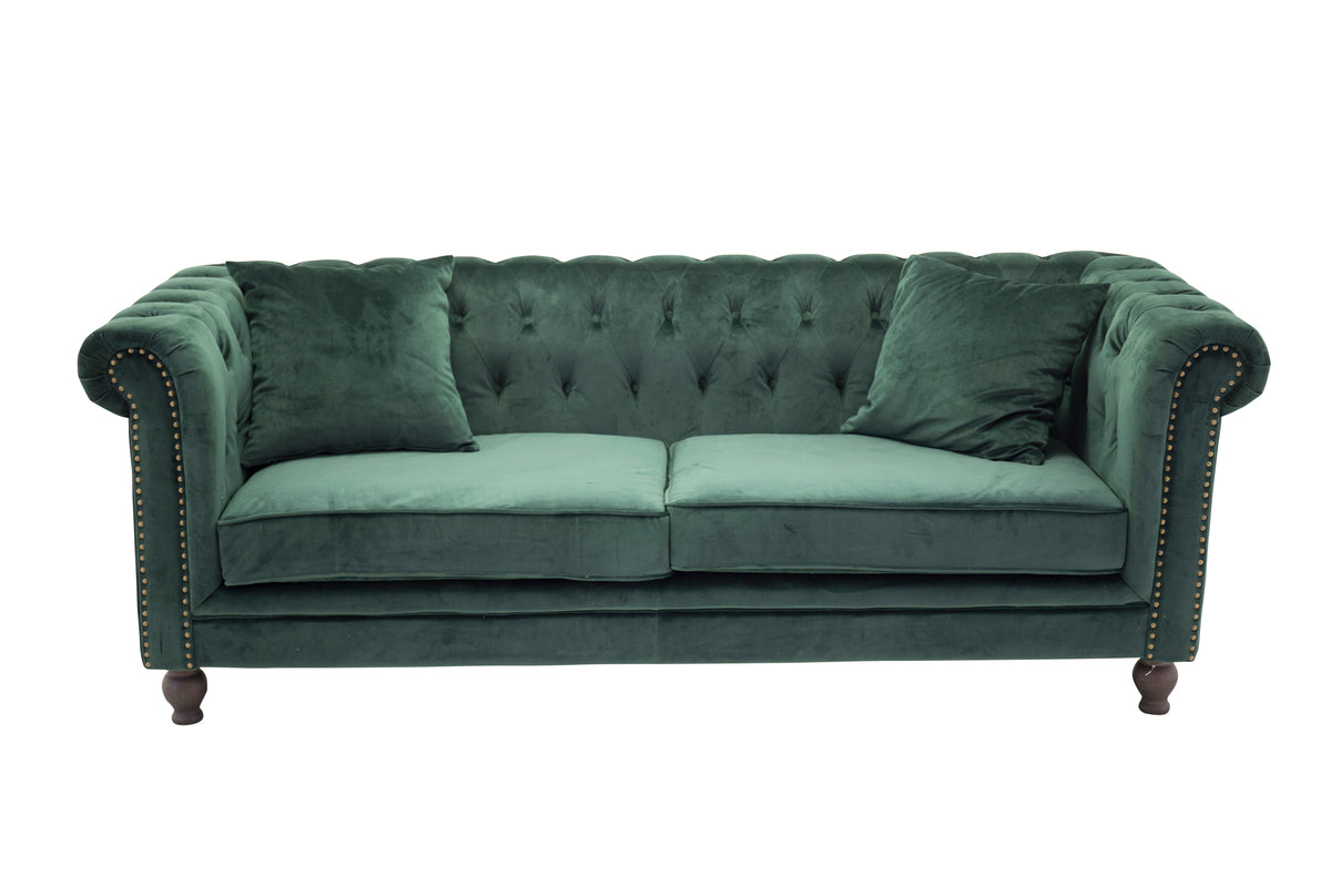 Velvet 3-Pers Sofa Grøn