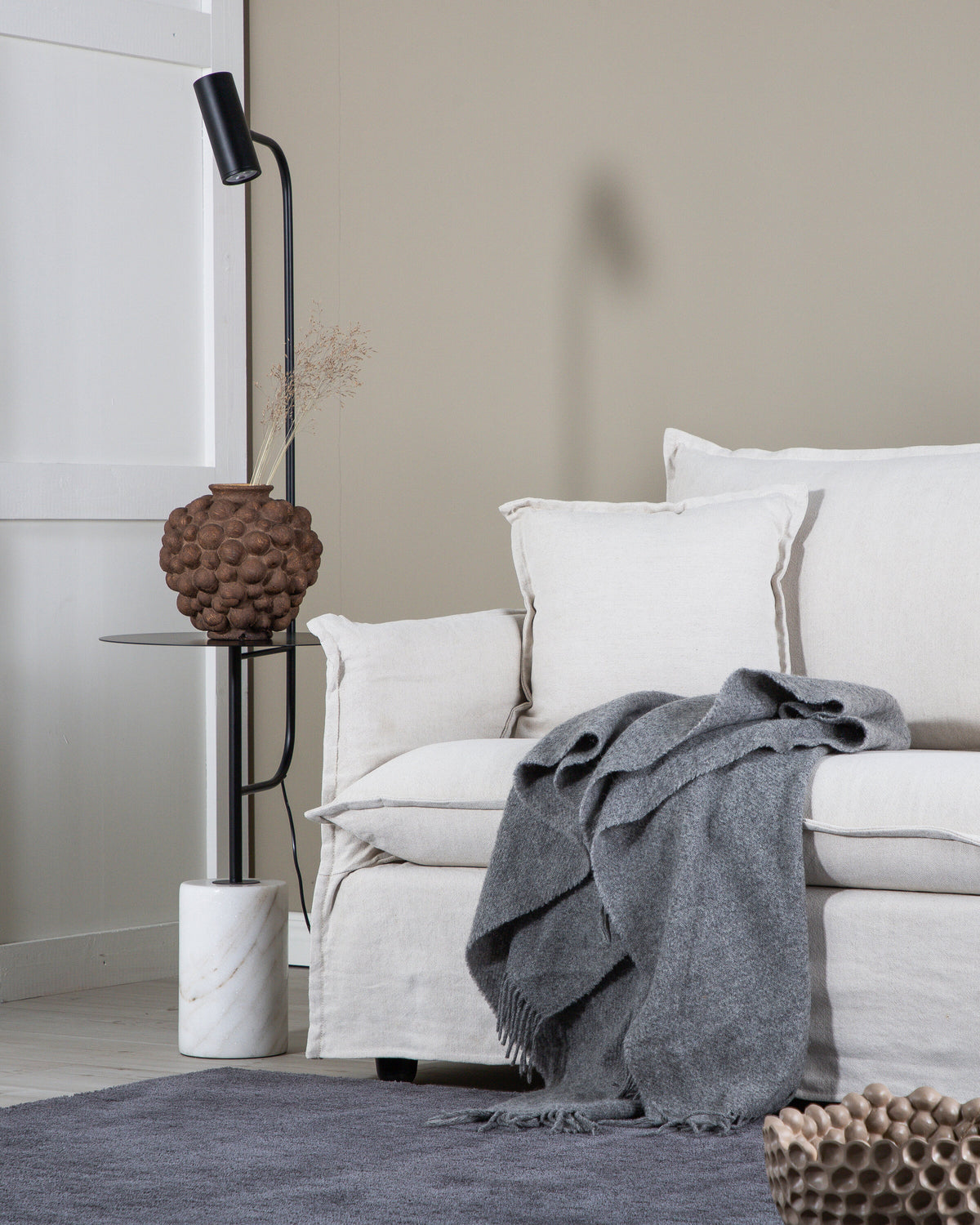Nova 3-personers sofa - beige, sort - billede 19