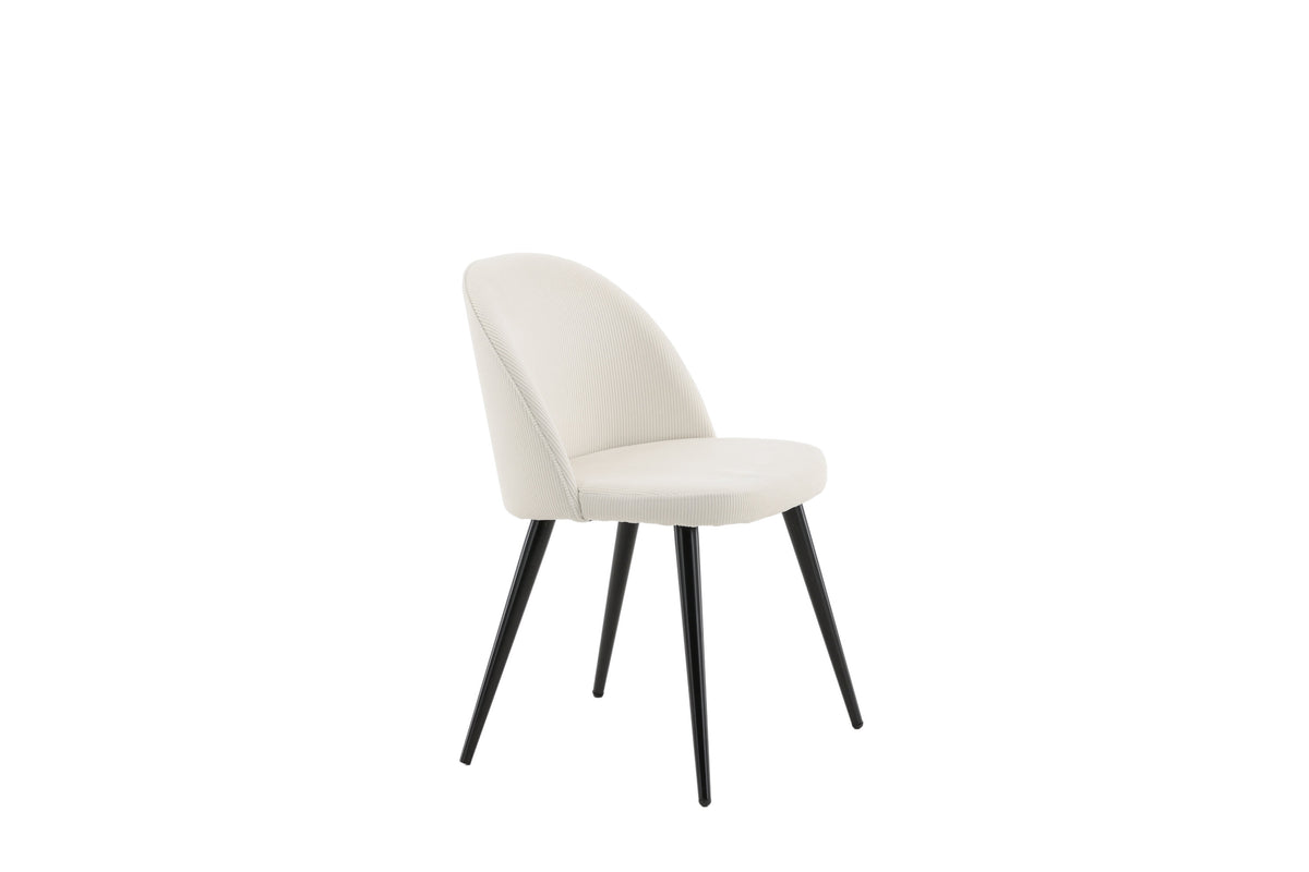 Velvet spisebordsstole - sort, creme, beige - 2 stk. - billede 12