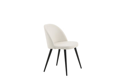 Velvet spisebordsstole - sort, creme, beige - 2 stk. - billede 12