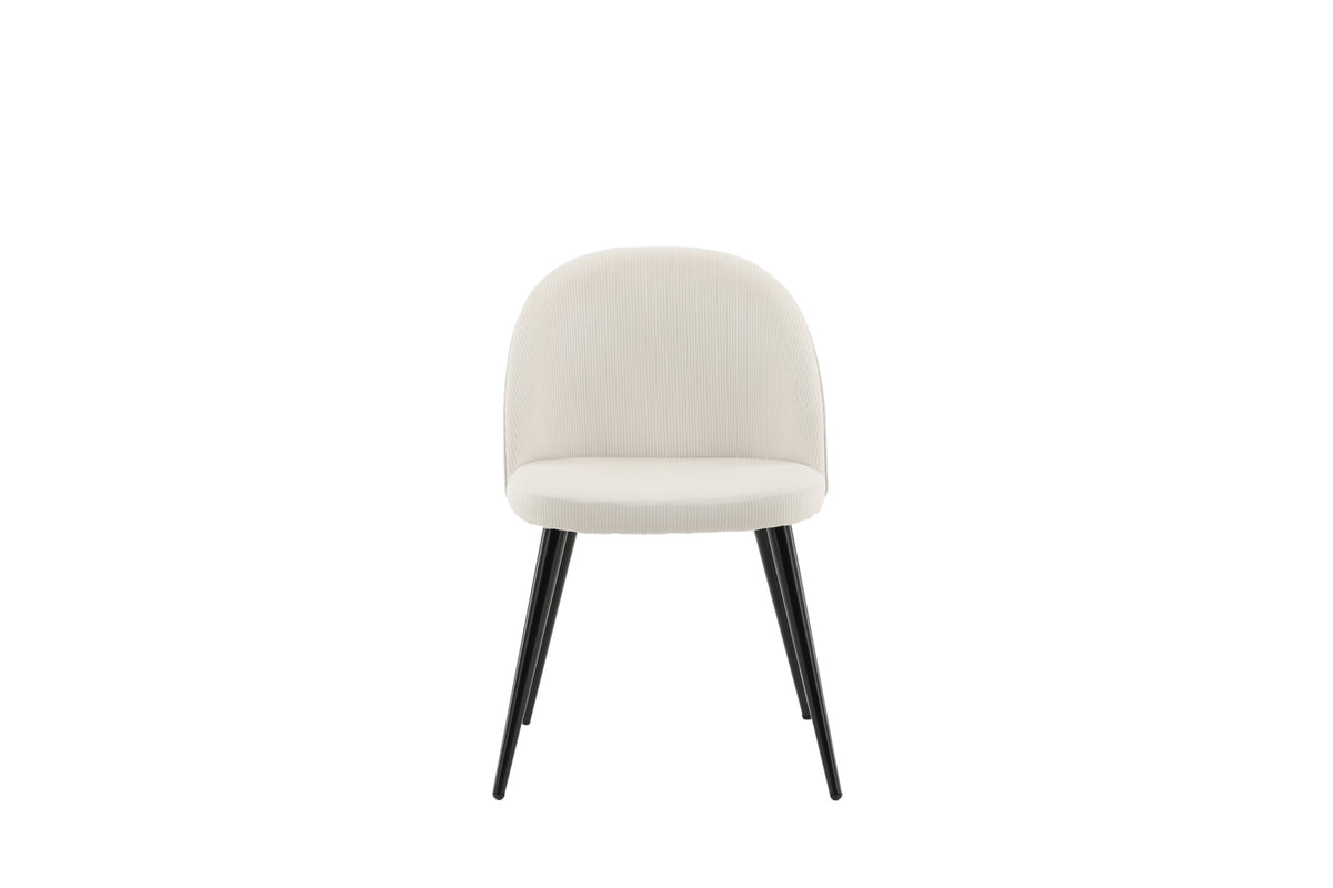 Velvet spisebordsstole - sort, creme, beige - 2 stk. - billede 1