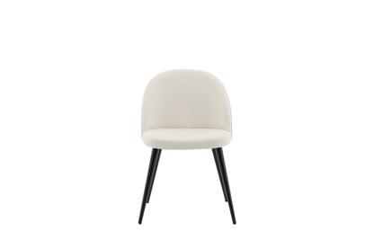 Velvet spisebordsstole - sort, creme, beige - 2 stk. - billede 1