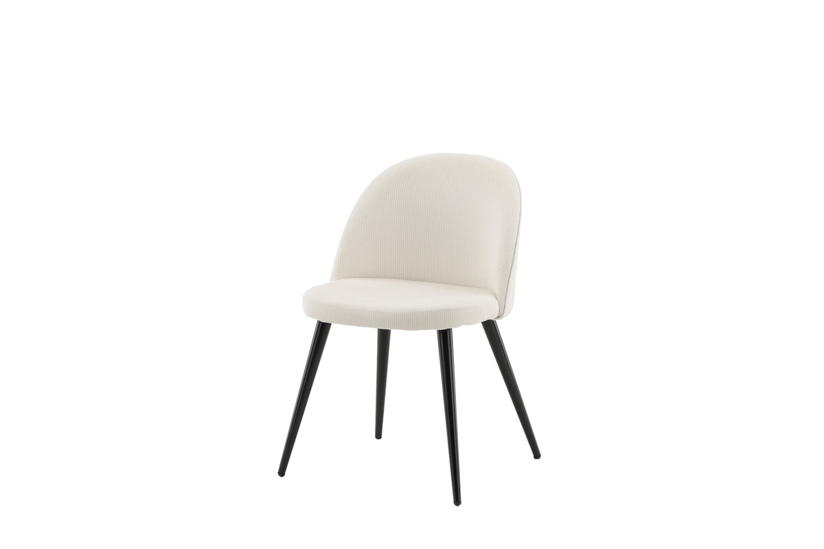 Velvet spisebordsstole - sort, creme, beige - 2 stk. - billede 3