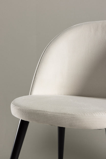 Velvet spisebordsstole - sort, creme, beige - 2 stk. - billede 19