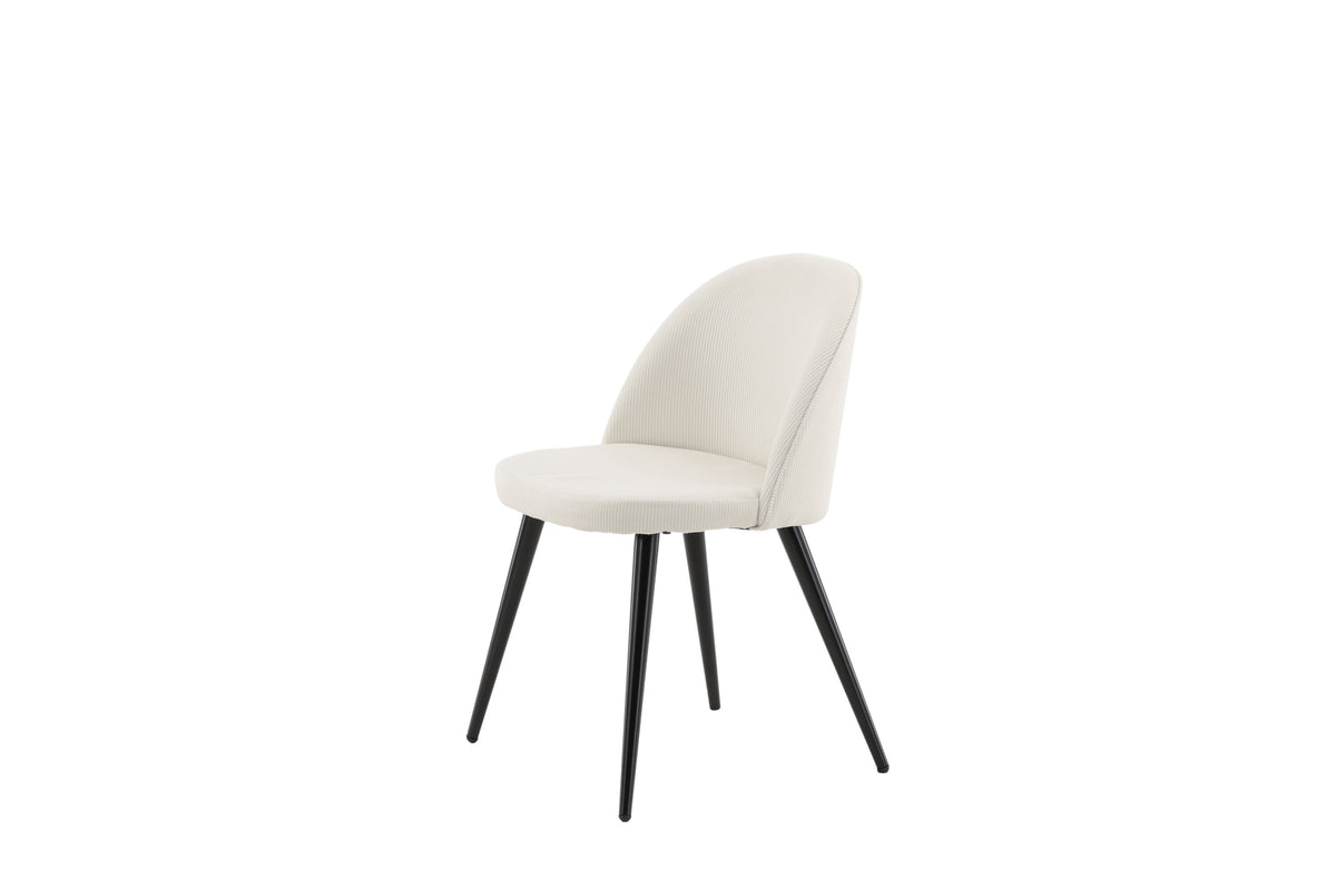 Velvet spisebordsstole - sort, creme, beige - 2 stk. - billede 4