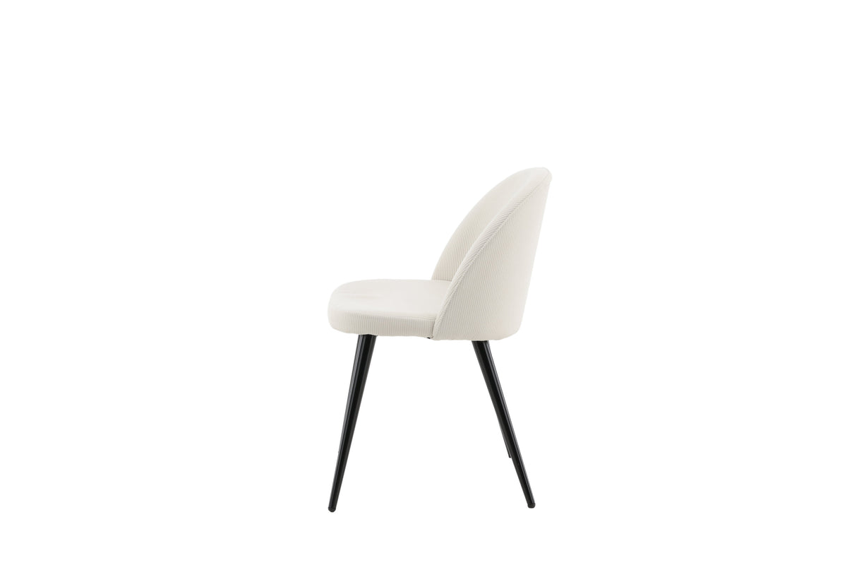 Velvet spisebordsstole - sort, creme, beige - 2 stk. - billede 5