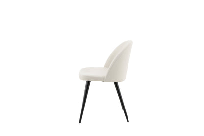 Velvet spisebordsstole - sort, creme, beige - 2 stk. - billede 5
