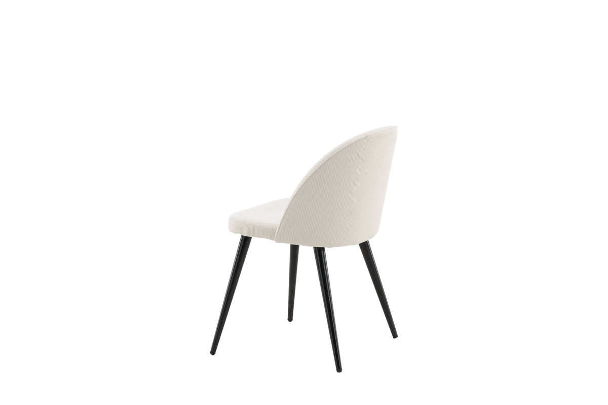 Velvet spisebordsstole - sort, creme, beige - 2 stk. - billede 6