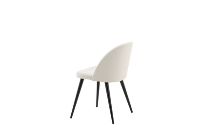 Velvet spisebordsstole - sort, creme, beige - 2 stk. - billede 6