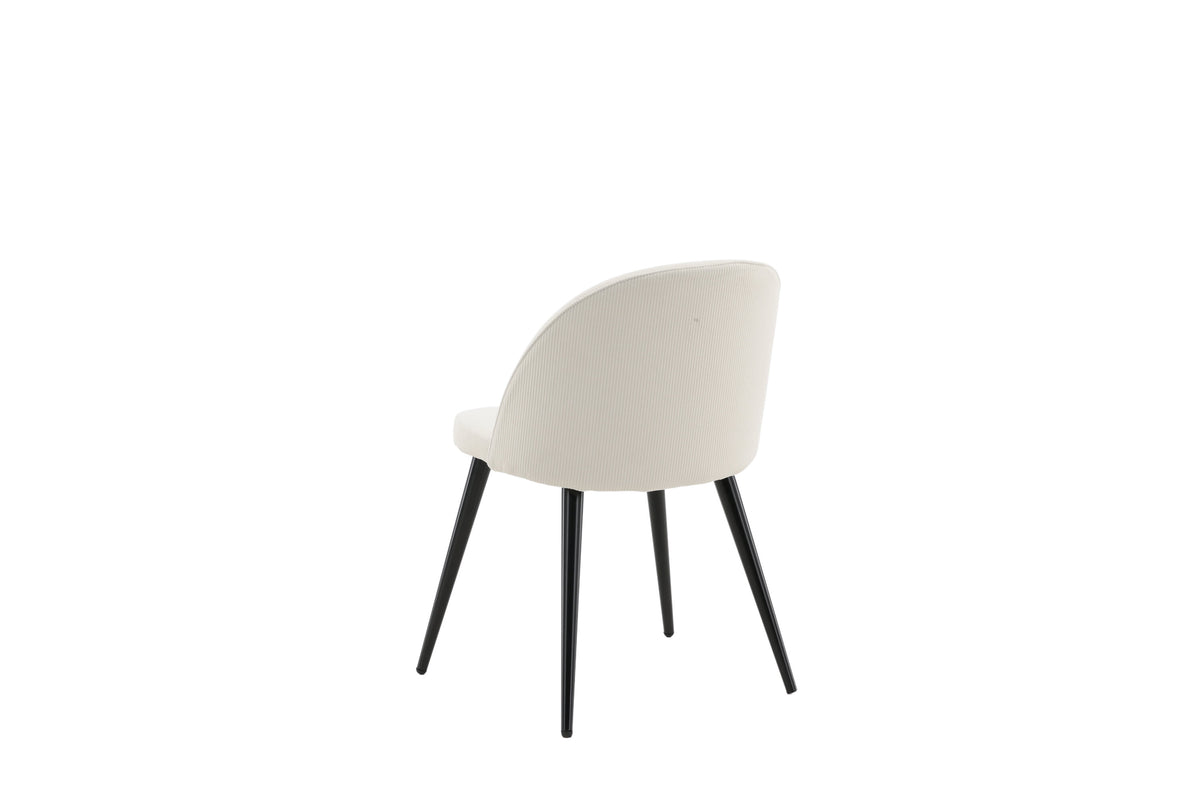 Velvet spisebordsstole - sort, creme, beige - 2 stk. - billede 7