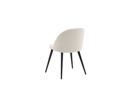 Velvet spisebordsstole - sort, creme, beige - 2 stk. - billede 7