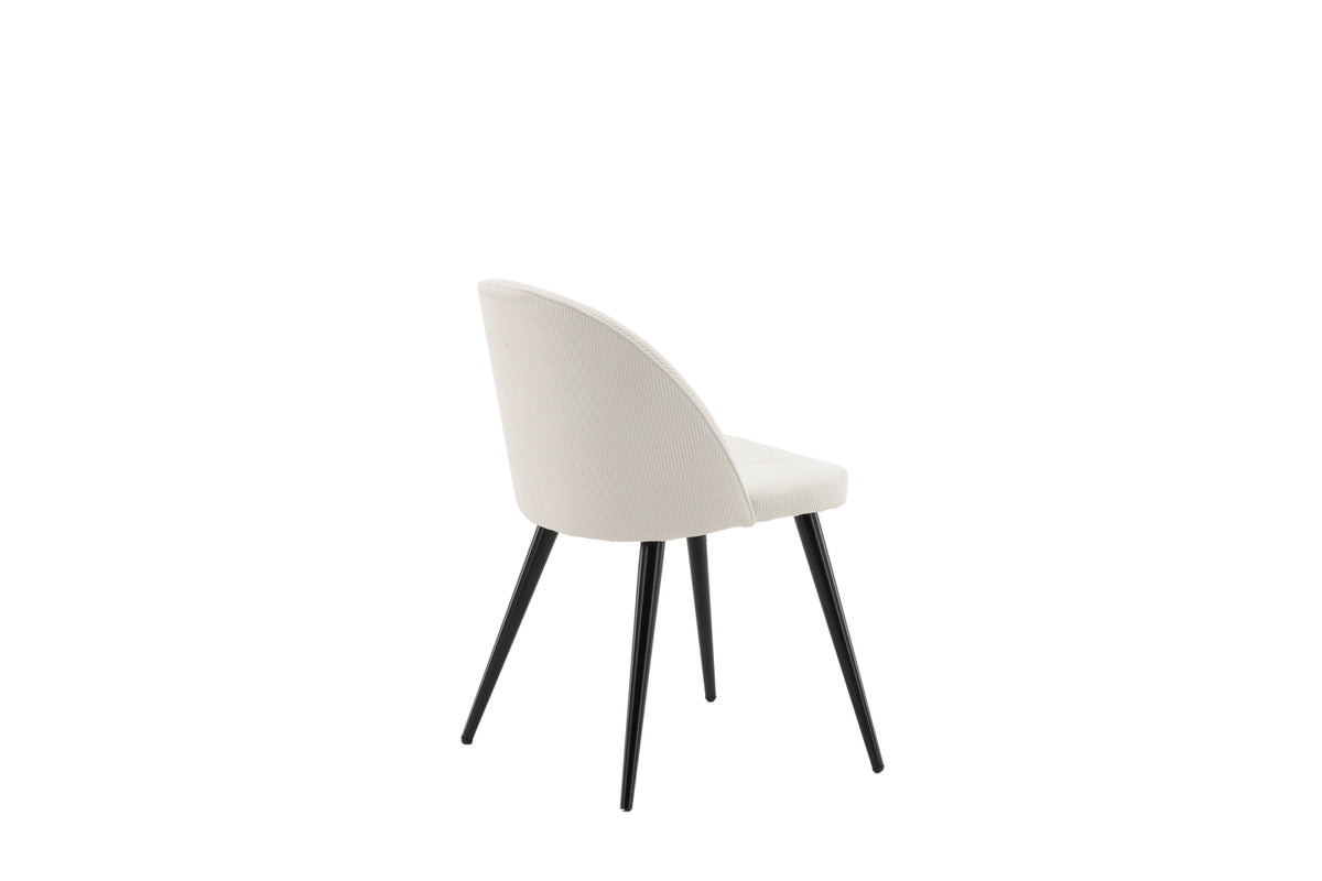 Velvet spisebordsstole - sort, creme, beige - 2 stk. - billede 10
