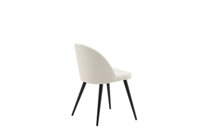 Velvet spisebordsstole - sort, creme, beige - 2 stk. - billede 10