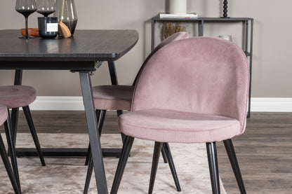Velvet Spisebordsstole 2-stk Dusty Pink