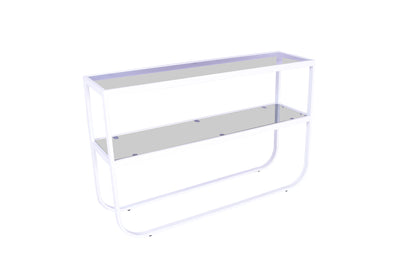 Rocker sidebord - 110 × 30 cm - grå, hvid - billede 2